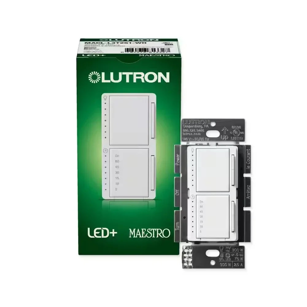 Lutron Maestro LED+ Dual Dimmer and Timer Switch - Bees Lighting