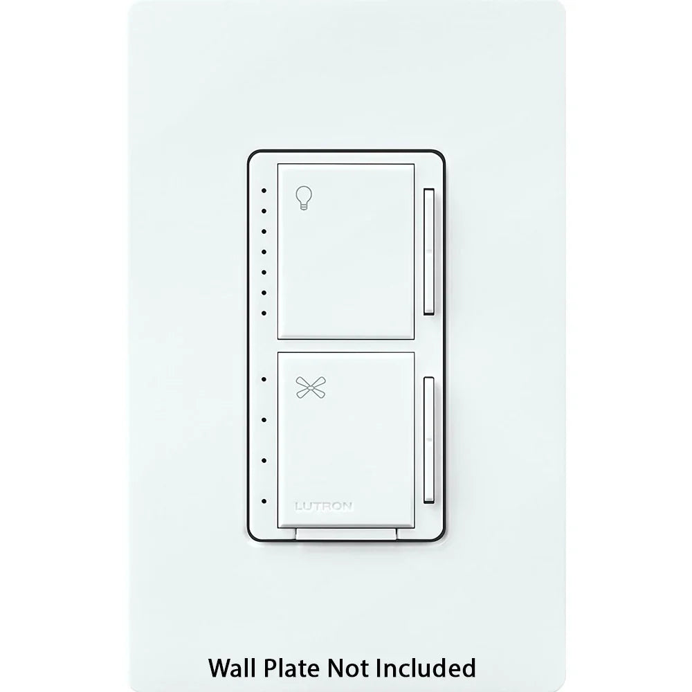 Maestro Dual LED+ Dimmer and 4-Speed Fan Control, Single Pole, White - Bees Lighting