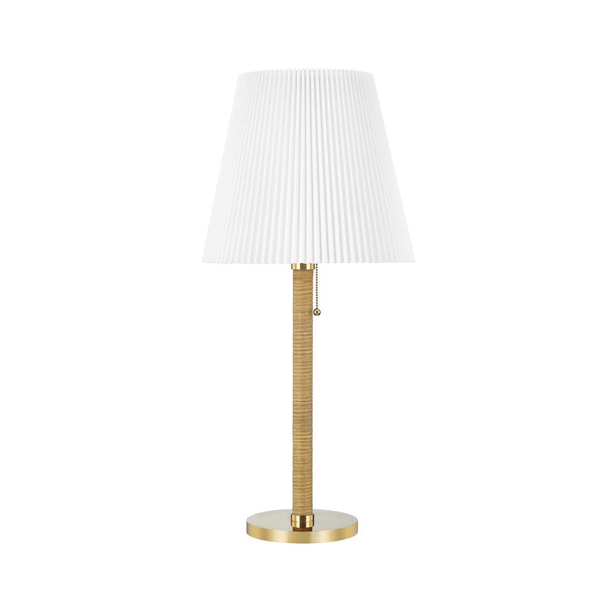 Dorset Table Lamp Rattan and Brass Accents