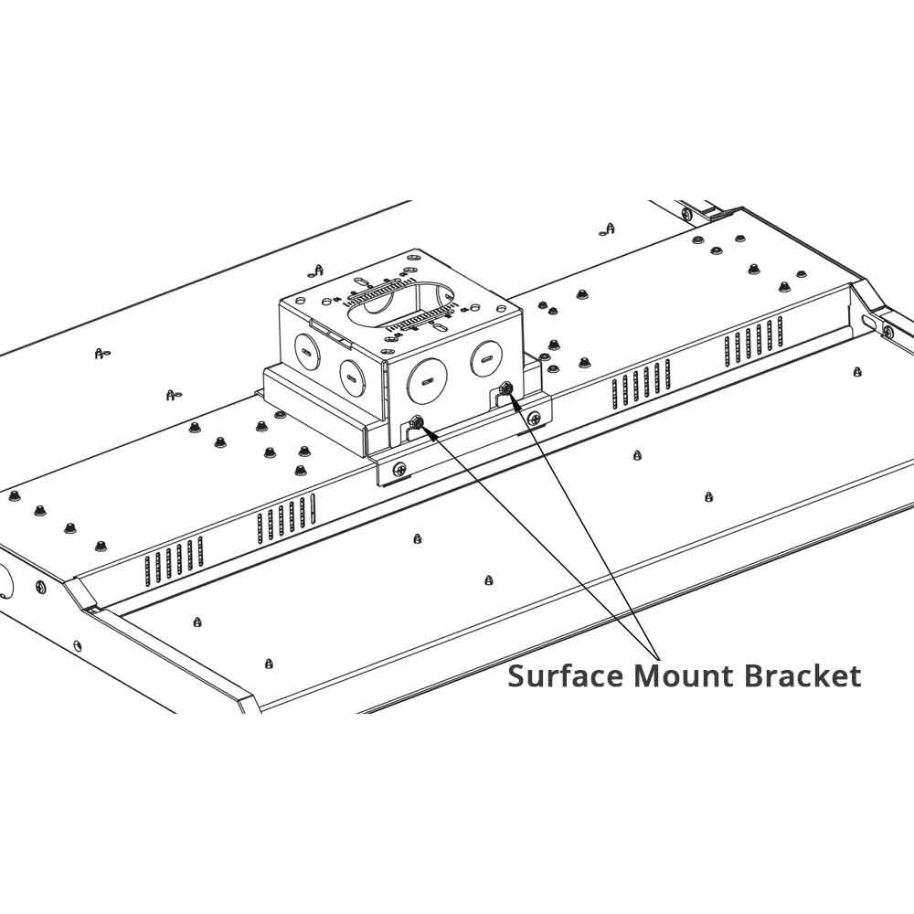 Surface Mount Bracket, for MLH Linear High Bays - Bees Lighting