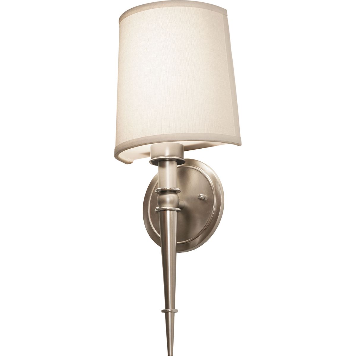 Montrose 8 in. LED Armed Sconce Satin Nickel Finish Cream Shade - Bees Lighting