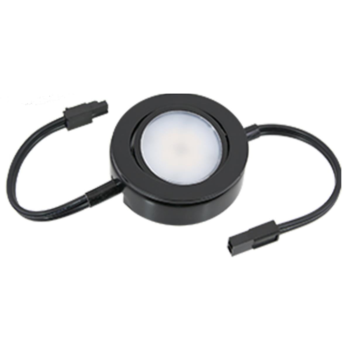 MVP LED Puck Light with Lead and Tail wires, 4.3 Watts, 2700K, 120V, Black - Bees Lighting
