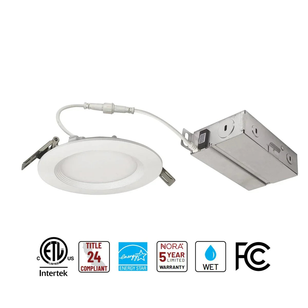 4" LED Canless Recessed Light, 900 Lm, 3CCT, White Baffle Trim - Bees Lighting