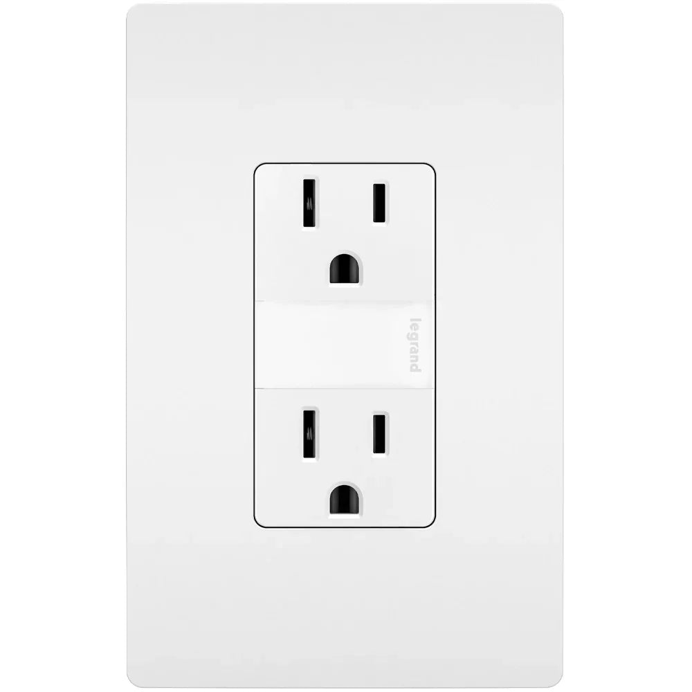 radiant 15A Tamper-Resistant Outlet with Night Light, White - Bees Lighting
