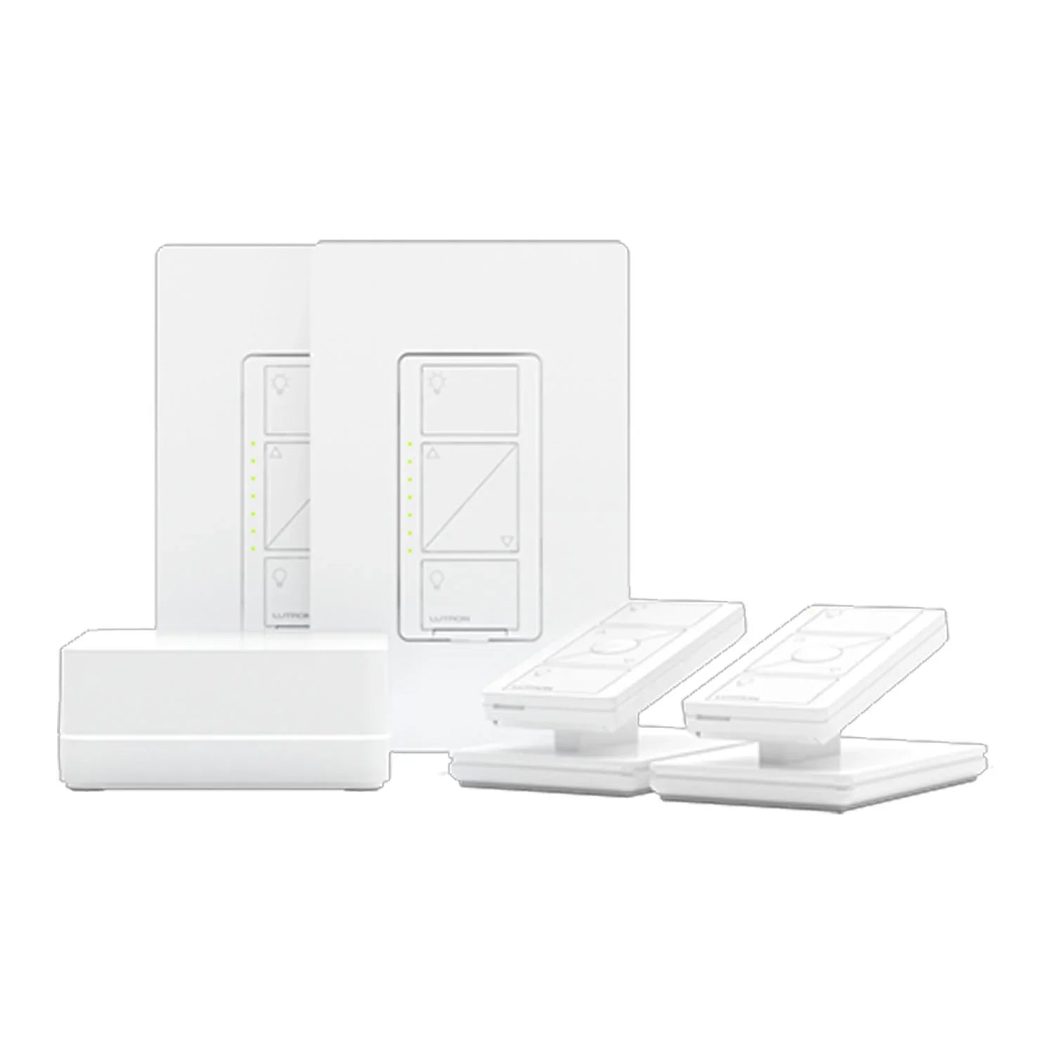 Caseta Wireless Smart Dimmer Switch (2 count) Smart Bridge, Pico Pedestals and Remote Control Kit - Bees Lighting