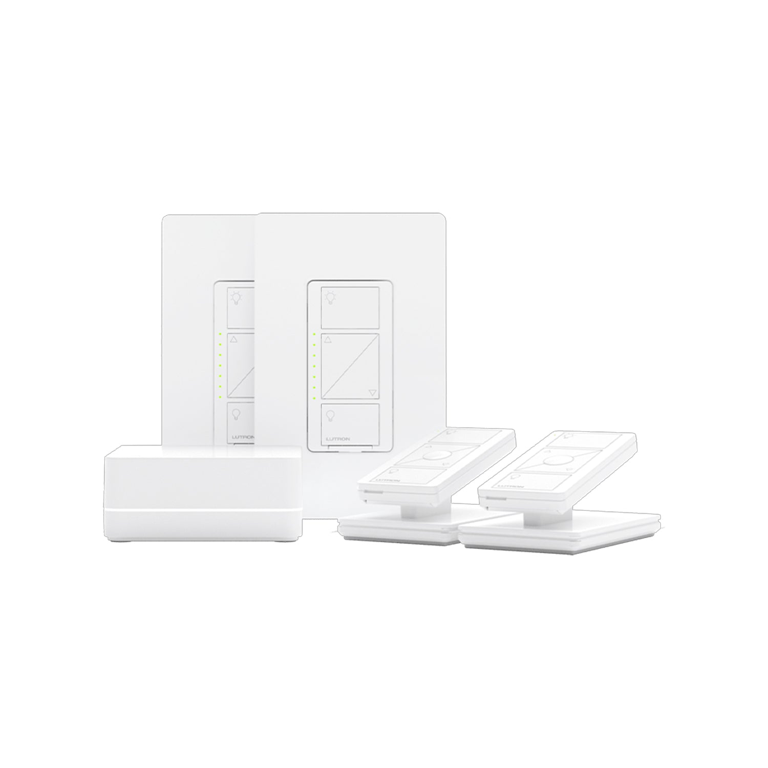 Caseta Wireless Smart Dimmer Switch (2 count) Smart Bridge, Pico Pedestals and Remote Control Kit - Bees Lighting