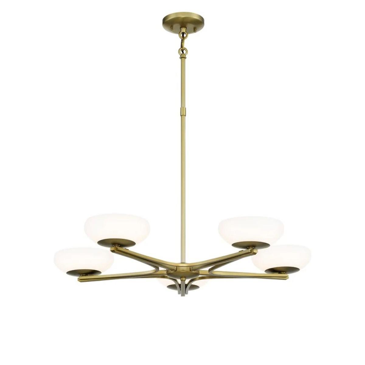 Scale 30 in. 5 Lights LED Chandelier Brass Finish - Bees Lighting