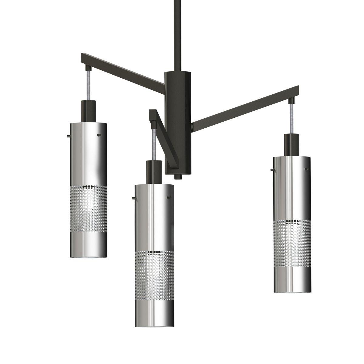 Grid 3 Chandelier Brushed Nickel finish - Bees Lighting