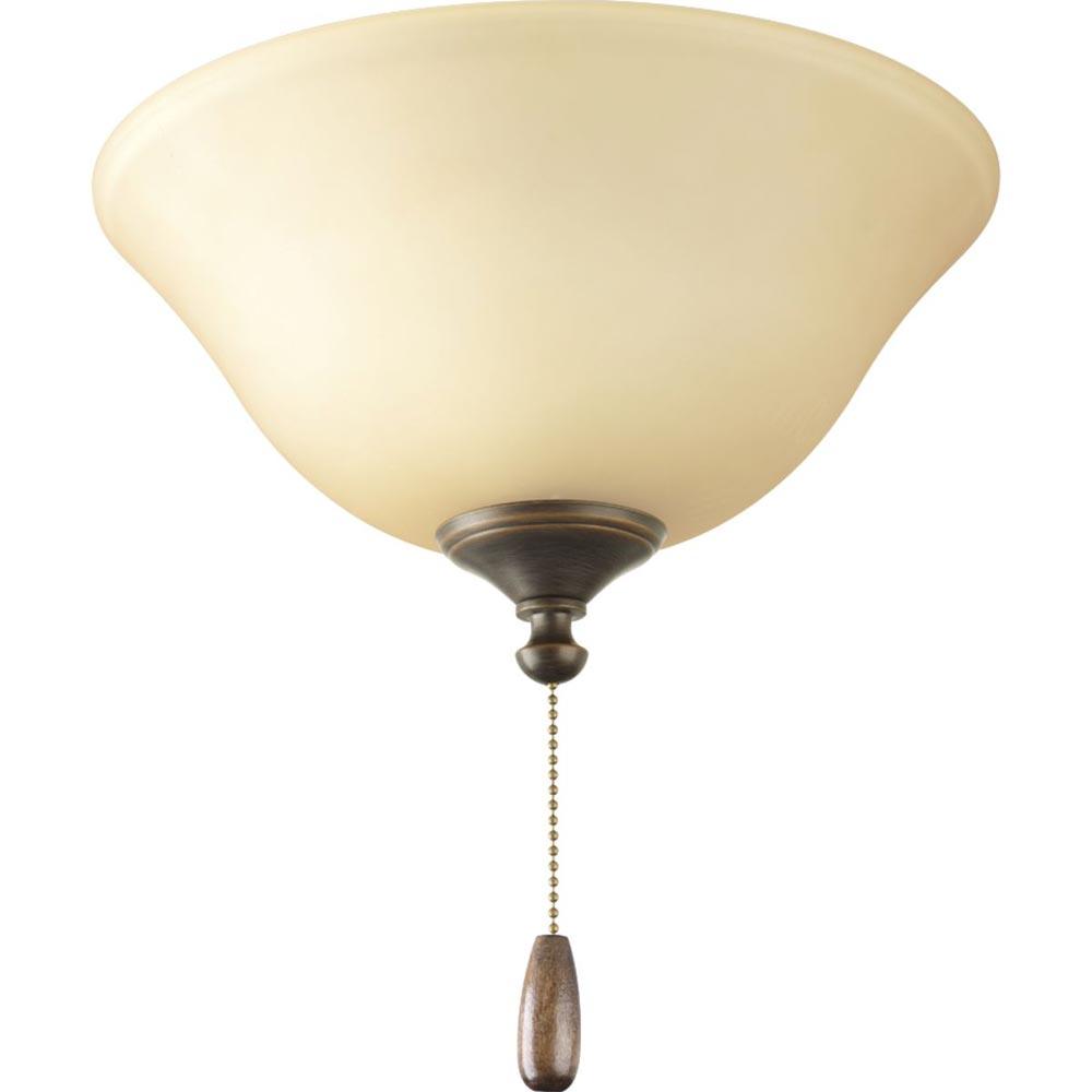 Universal LED Ceiling Fan Light Kit, Etched Umber Bowl Glass - Bees Lighting
