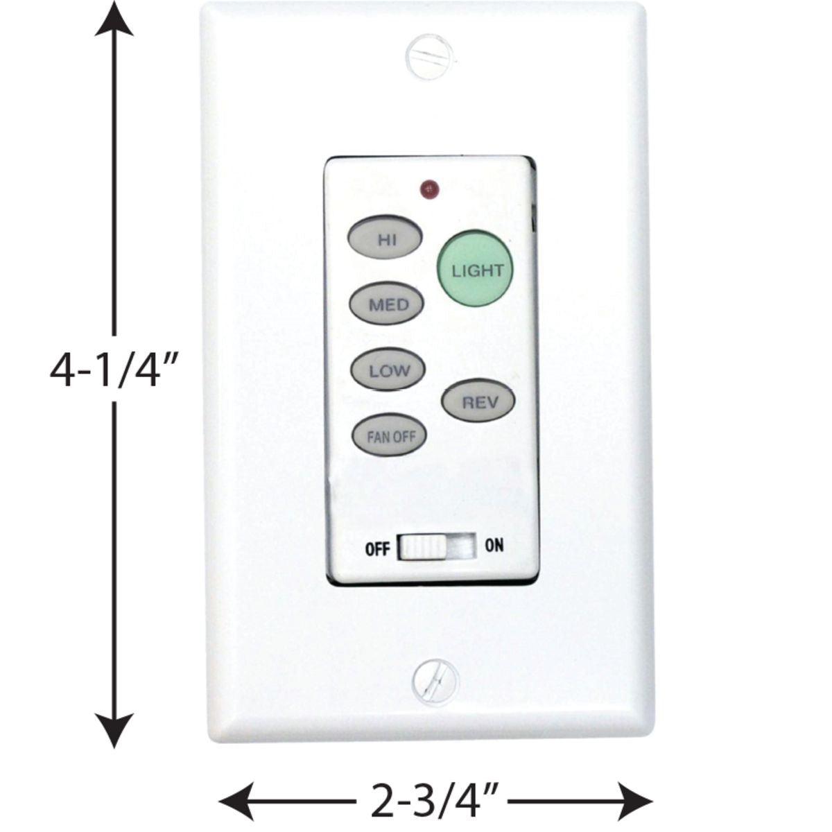 3-Speed Ceiling Fan And Light Wall Control, White Finish - Bees Lighting