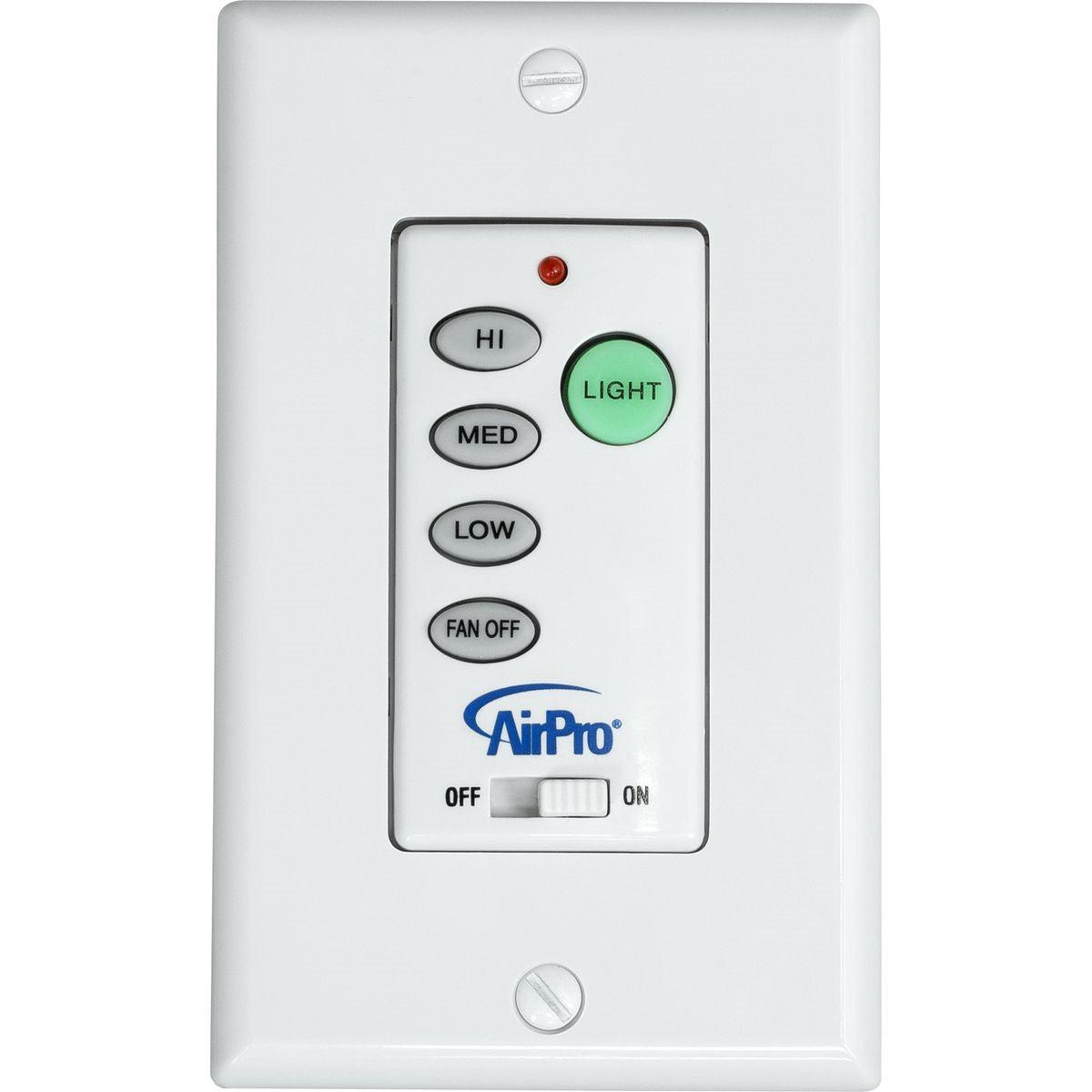 Universal AirPro 3-Speed And Light Ceiling Fan Wall Control, White Finish - Bees Lighting