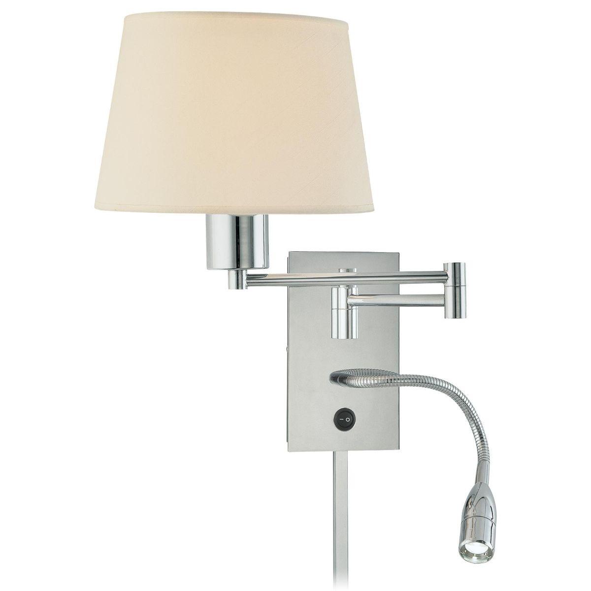 George's Reading Room Contemporary LED Wall Lamp Silver finish