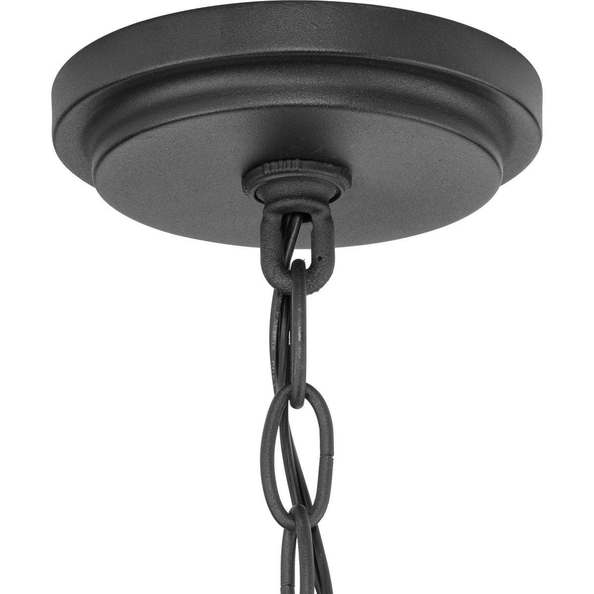 Ramsey 9 in. 3 Lights Outdoor Hanging Lantern Textured Black Finish