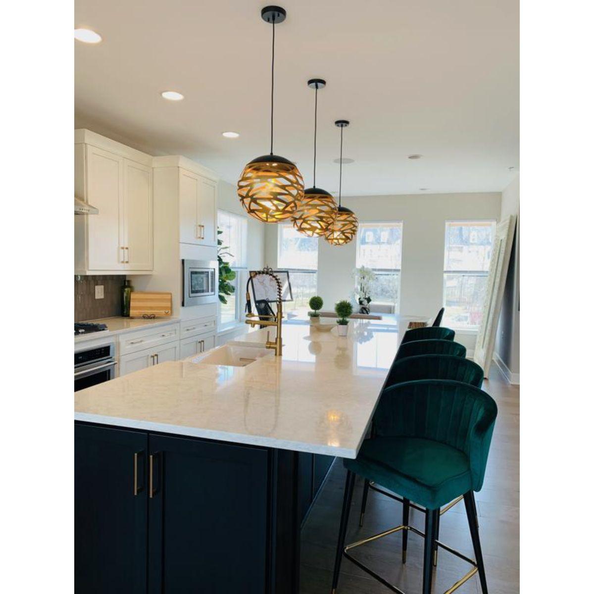 Golden Eclipse 14 in. LED Pendant Light Gold finish - Bees Lighting