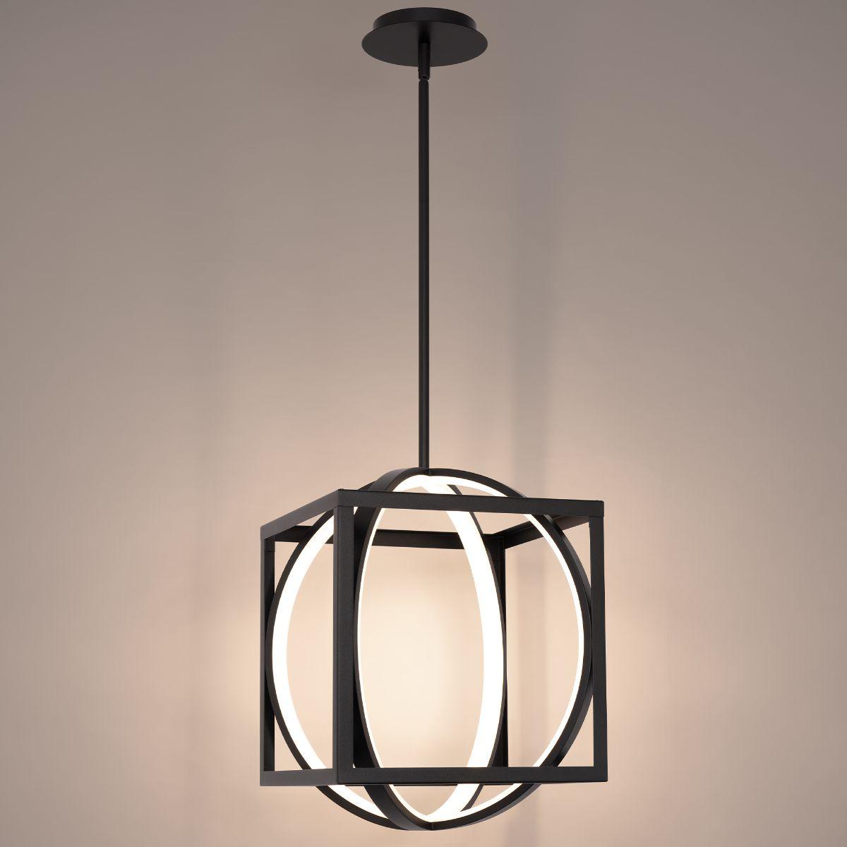 Geometrix 19 in. LED Pendant Light Black finish - Bees Lighting