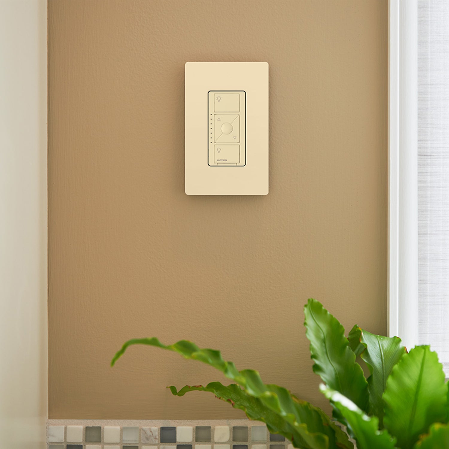 Caseta Wireless Smart Dimmer Switch, 500W ELV/250W LED, 3-Way/Multi-Location, Neutral Required, Light Almond - Bees Lighting