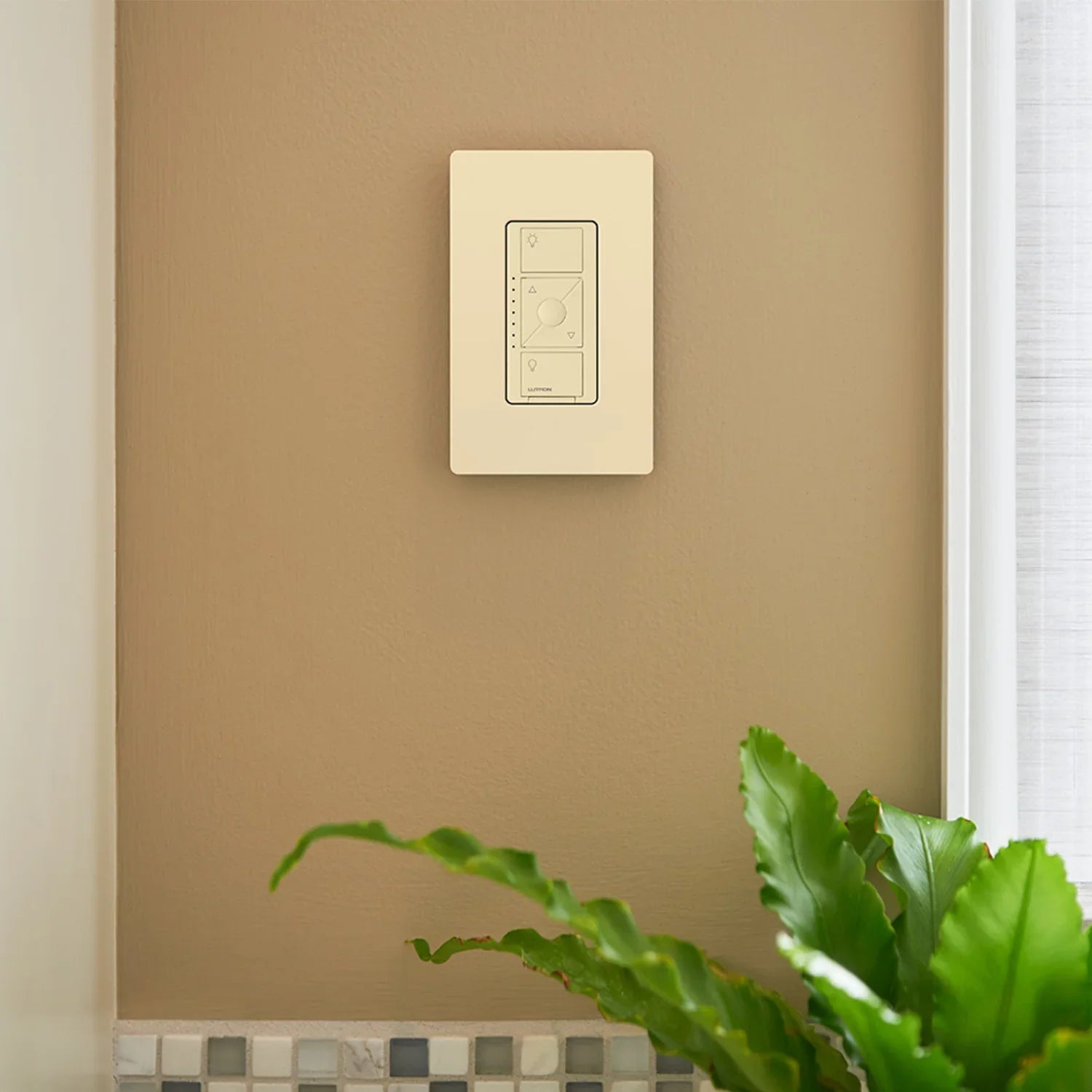 Caseta Wireless Smart Dimmer Switch, 500W ELV/250W LED, 3-Way/Multi-Location, Neutral Required, Light Almond - Bees Lighting