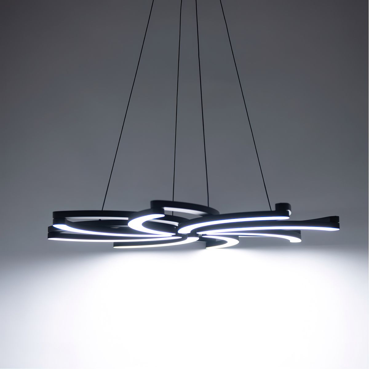 Bloom 32 in. 8 Lights LED Pendant Light Black Finish - Bees Lighting