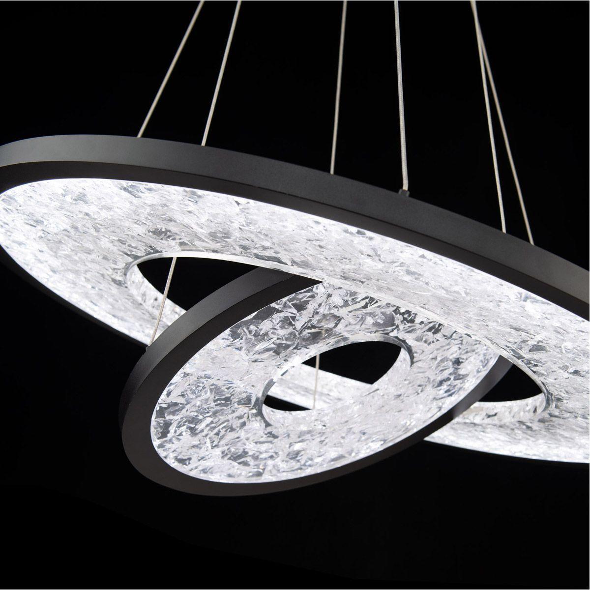 Jupiter 27 in. 2 Lights LED Pendant Light Black Finish - Bees Lighting