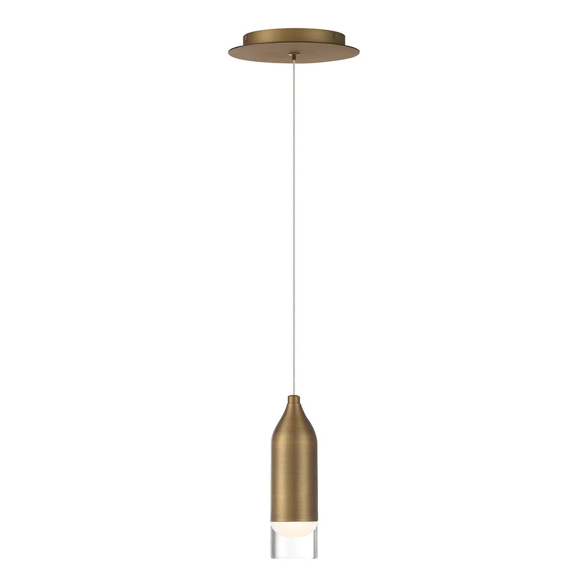 Action 8" LED Pendant, Aged Brass Finish - Bees Lighting