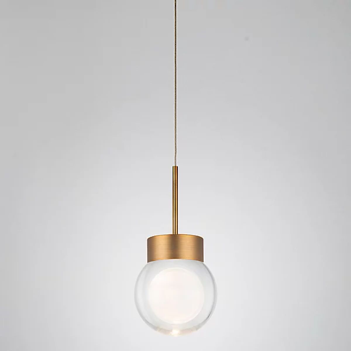 Double Bubble 5 in. LED Pendant Light Brass Finish - Bees Lighting