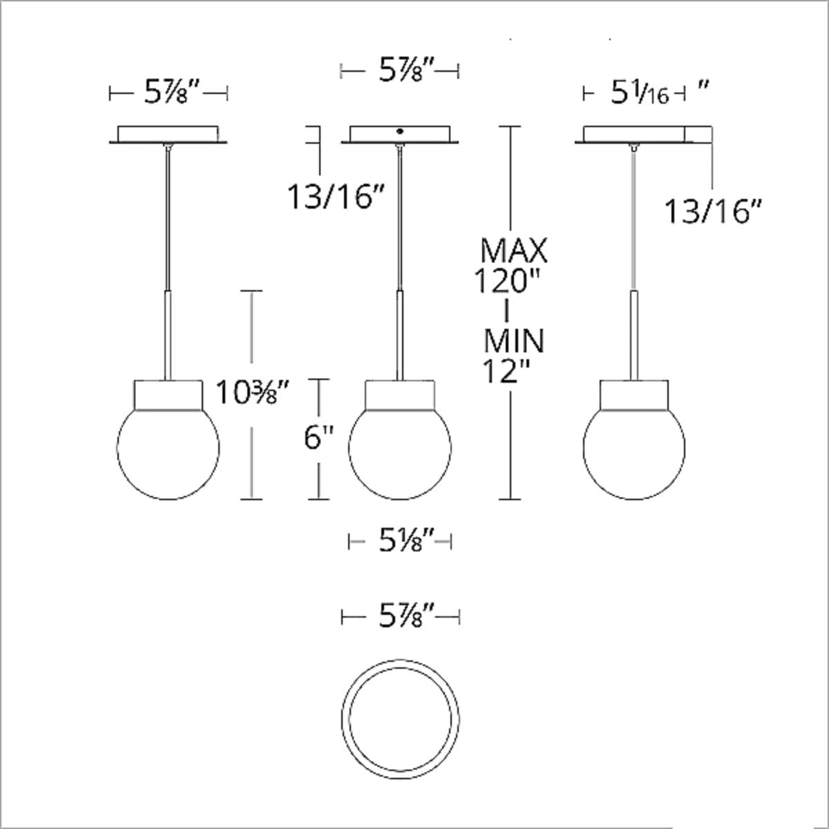 Double Bubble 5 in. LED Pendant Light Brass Finish - Bees Lighting