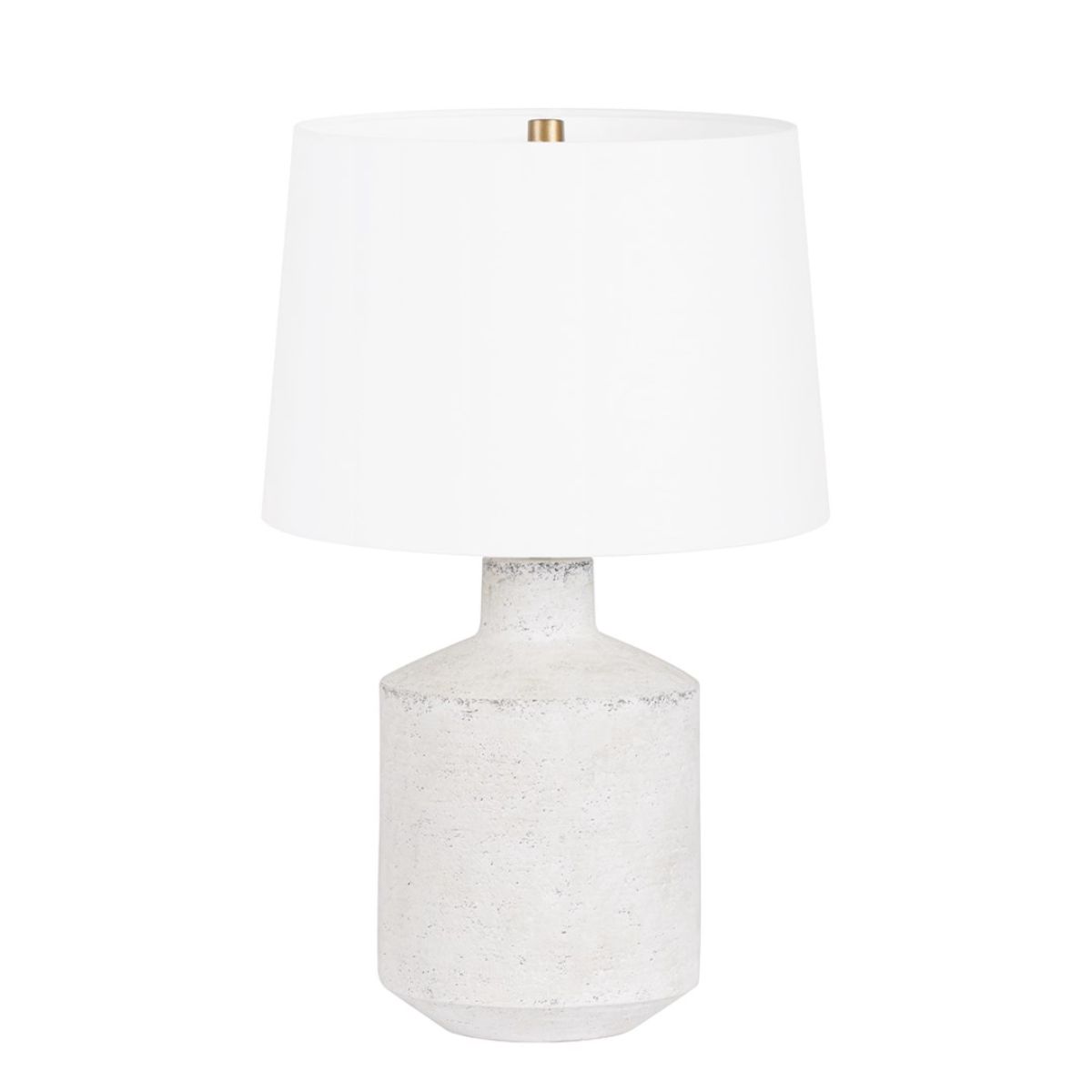 Dallas Table Lamp Ceramic Artifact White with Patina Brass Accents