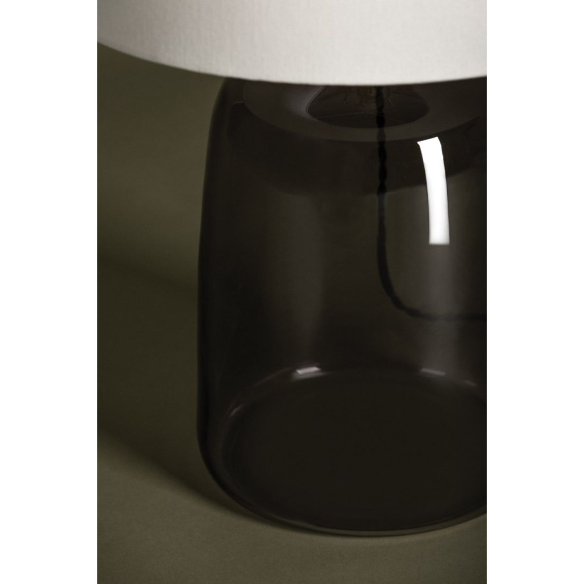 Artesia Table Lamp Smoked Plated Glass with Patina Brass Accents