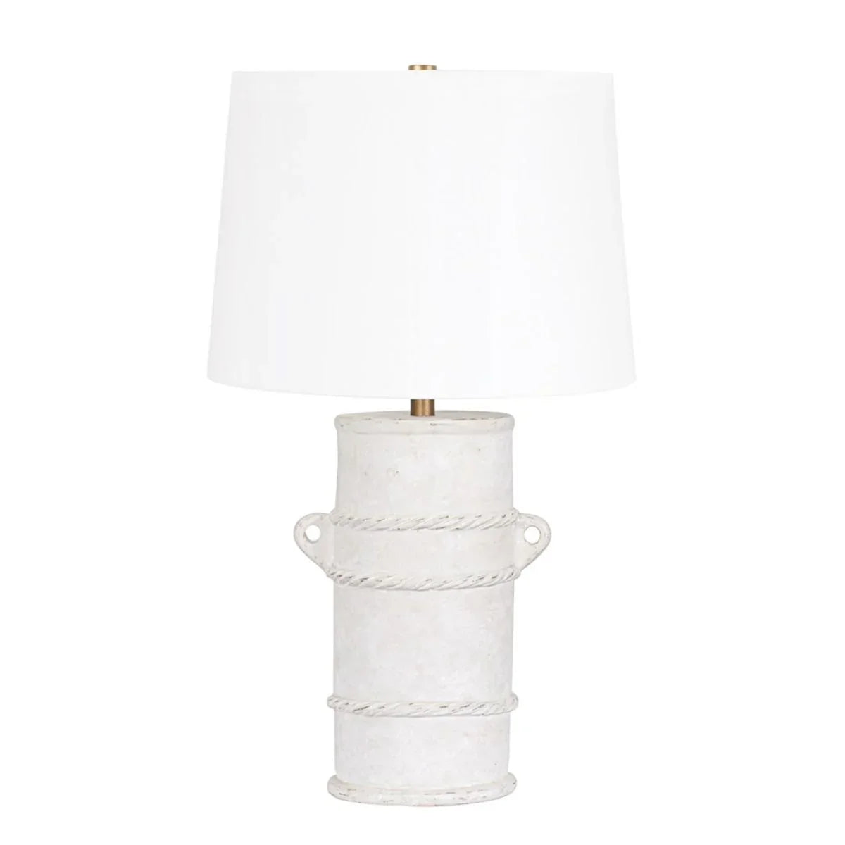 Siena Table Lamp Whitewash Terracotta with Patina Brass Accents - Bees Lighting