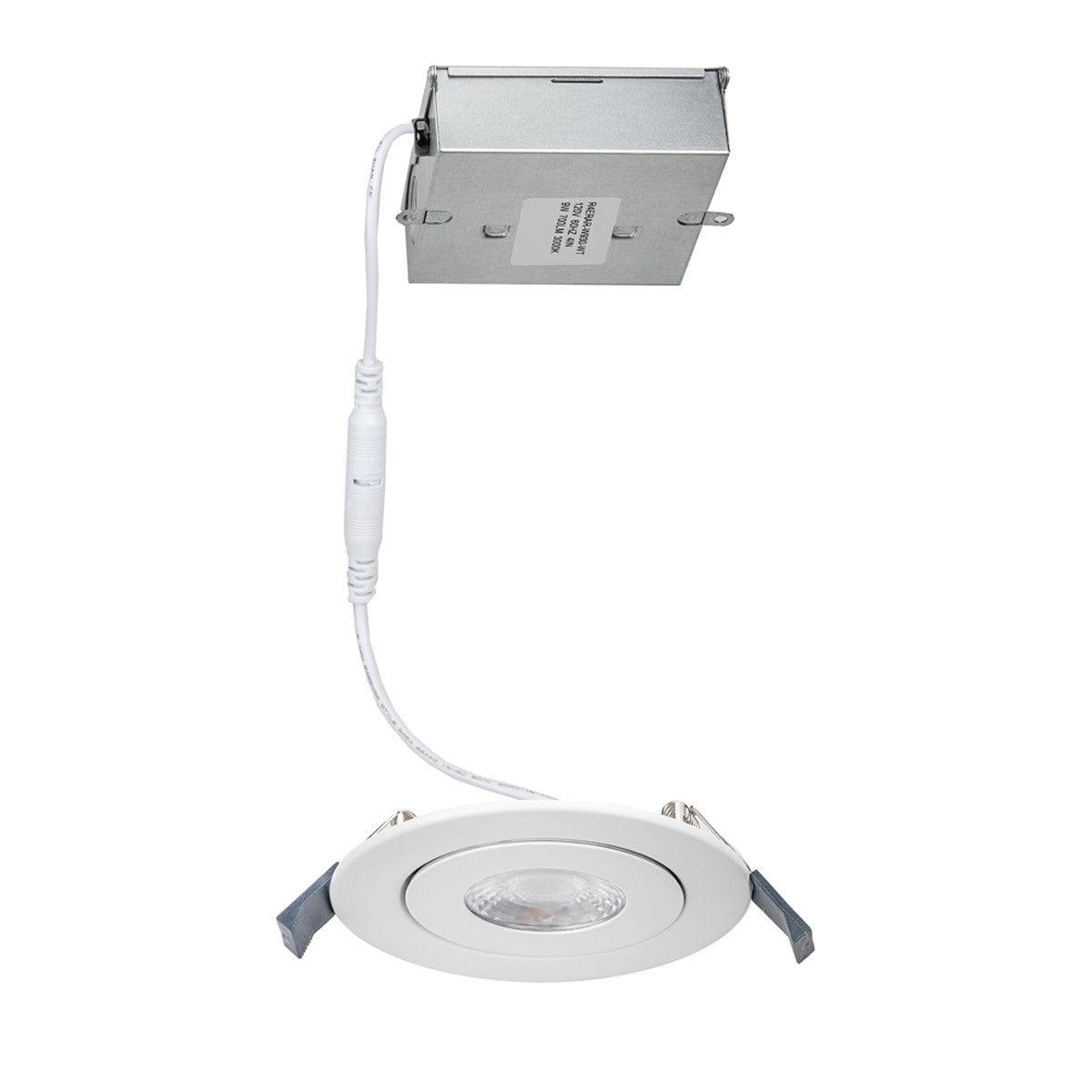 4 In. Lotos LED Adjustable Canless LED Recessed Light, 15 Watt, 800 Lumens, Selectable CCT, 2700K to 5000K, 120/277V - Bees Lighting