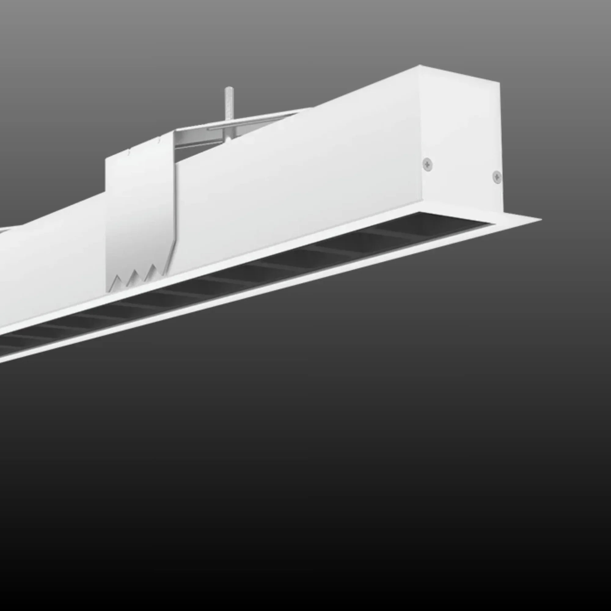 LED Strip Light Fixture, 40W, 5735lm, 30K/35K/40K, 120-277V, White, Louvers Lens