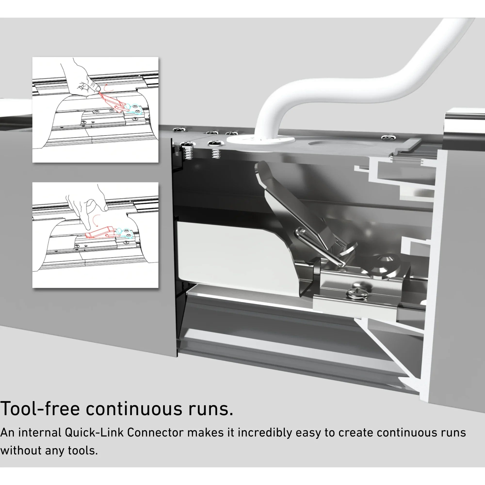 LED Strip Light Fixture, 80W, 9960lm, 30K/35K/40K, 120-277V, White, Flat Lens - Bees Lighting