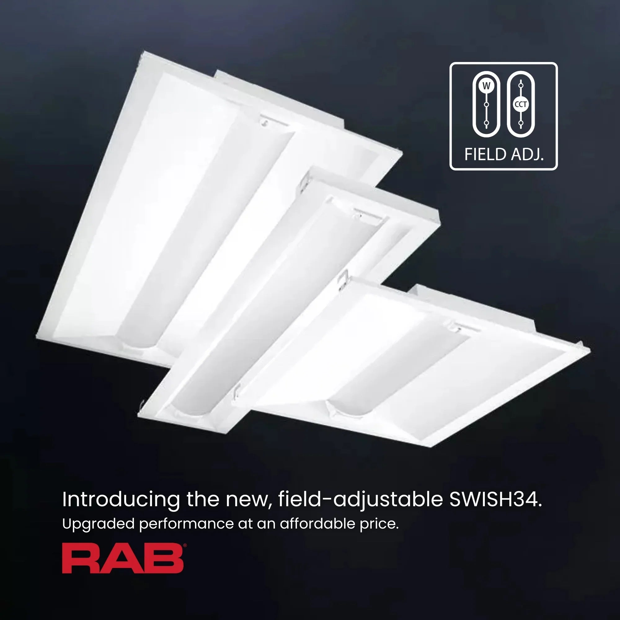 2x4 LED Troffer Light, 5500 Lumens, 40W, 35K/40K/50K, Battery Backup