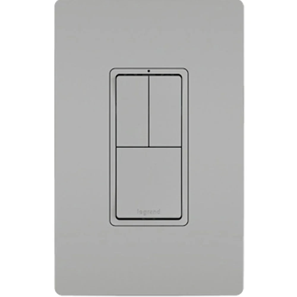 radiant Two Single-Pole Light Switches and One 3-Way Switch, Gray - Bees Lighting
