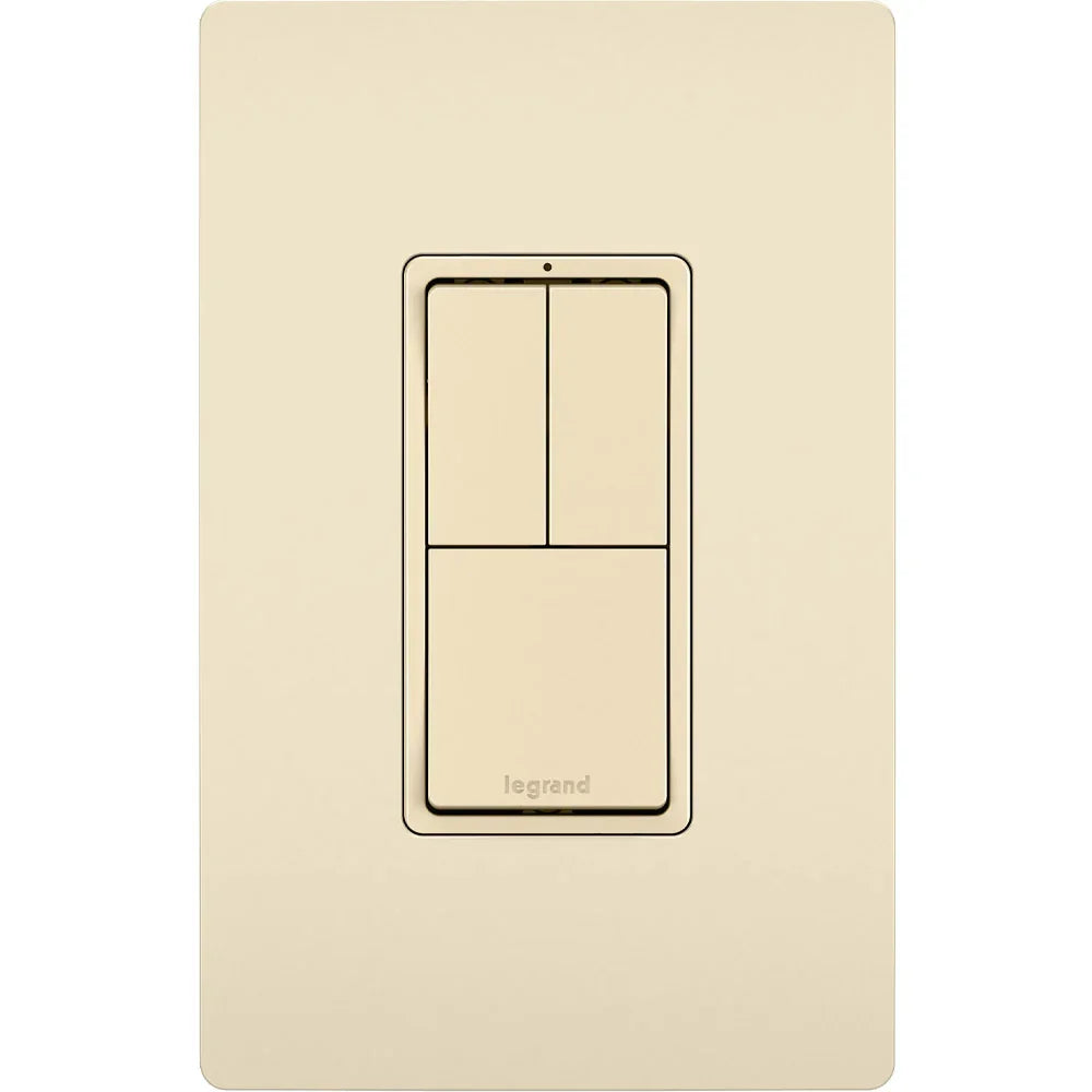 radiant Two Single-Pole Light Switches and One 3-Way Switch, Light Almond - Bees Lighting