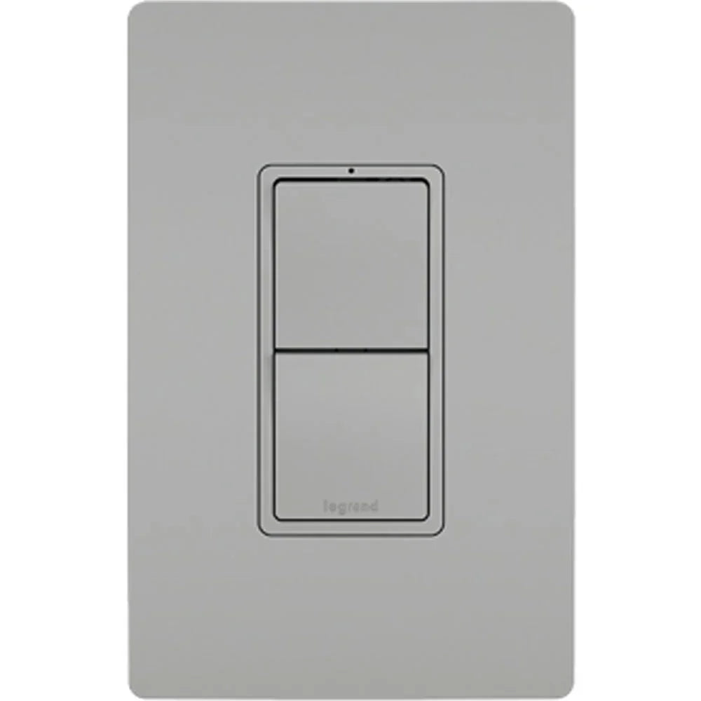 radiant Two Single-Pole Rocker Light Swithes, 15-Amp, 120V, Gray - Bees Lighting