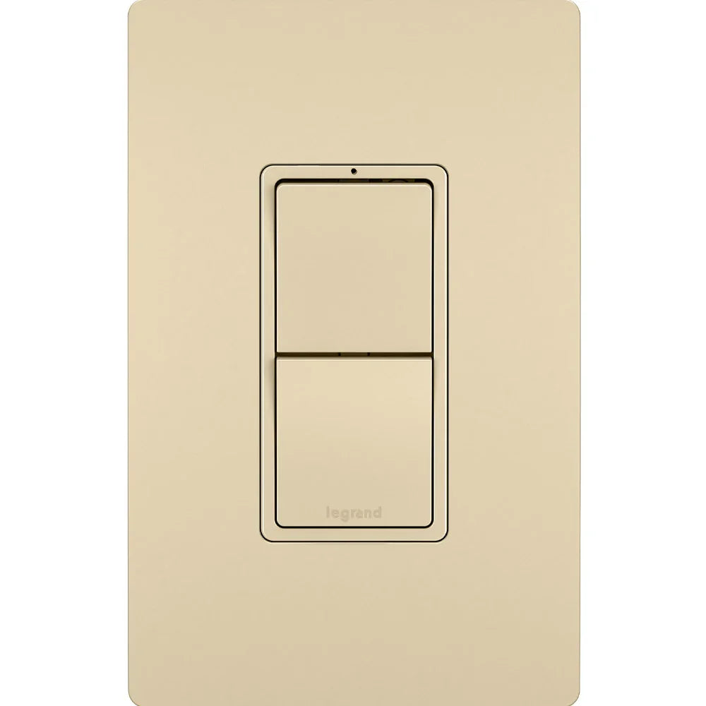 radiant Two Single-Pole Rocker Light Swithes, 15-Amp, 120V, Ivory - Bees Lighting
