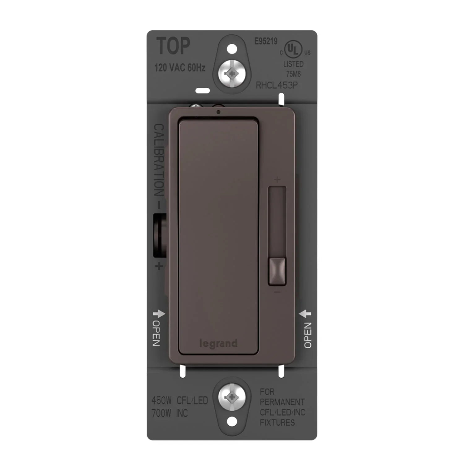 radiant Decora Slider Dimmer Switch, 450-Watt LED - Bees Lighting