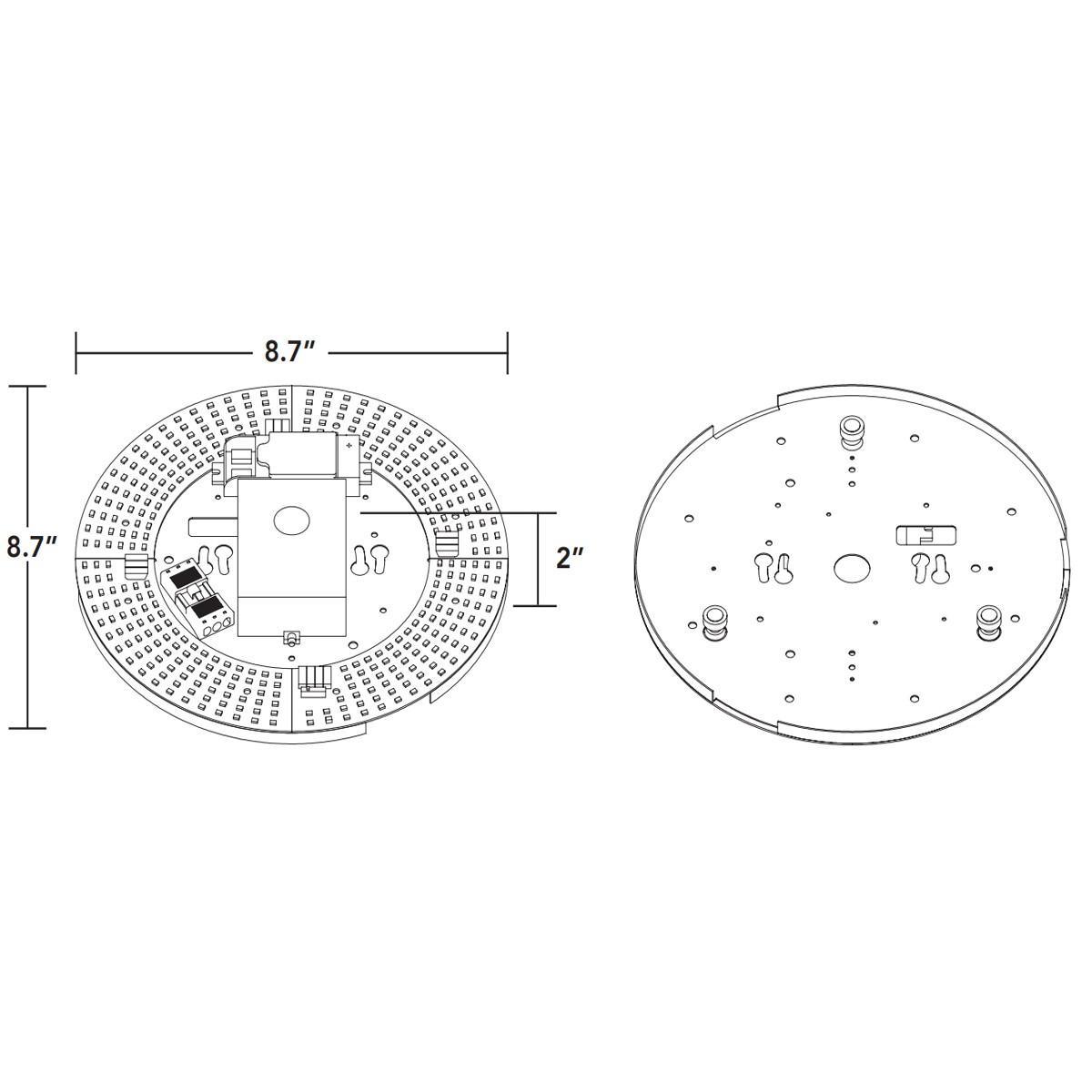 RemPhos Circular Drum, 9 in LED Retrofit Kit, 22 Watt, 1370 Lumens, Selectable CCT 30K/35K/40K, Expandable Panels - Bees Lighting