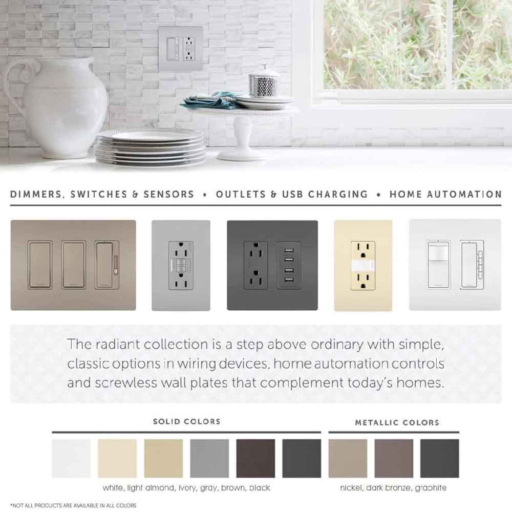 radiant 6-Gang Screwless Wall Plate, Nickel