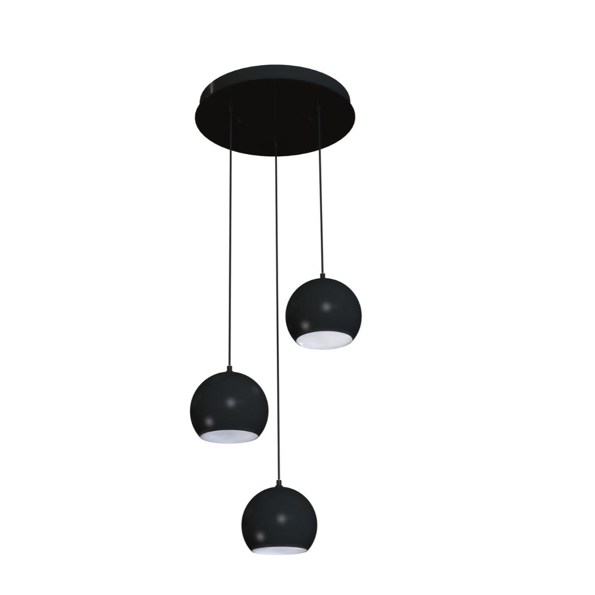 Roxy 18 in. 3 Lights Pendant Light Black Finish - Bees Lighting