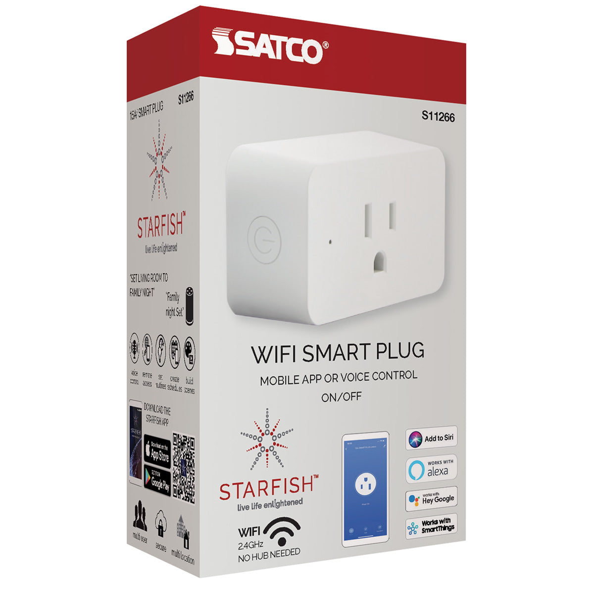 Starfish 15-Amp Wi-Fi Smart Plug Outlet White - Bees Lighting