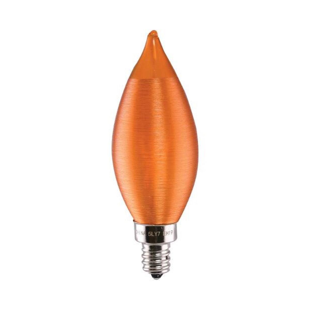 CA11 Candle LED Bulb, 2 Watt, 100 Lumens, 2700K, E12 Candelabra Base, Amber Finish - Bees Lighting