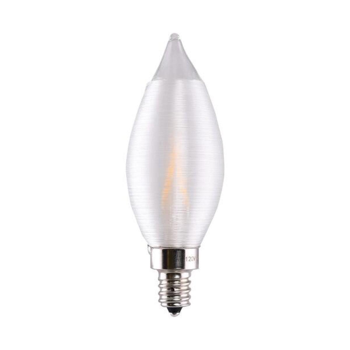 CA11 Candle Filament LED Bulb, 40W Equivalent,4 Watt, 300 Lumens, 2700K, E12 Candelabra Base, Satin Spun Finish
