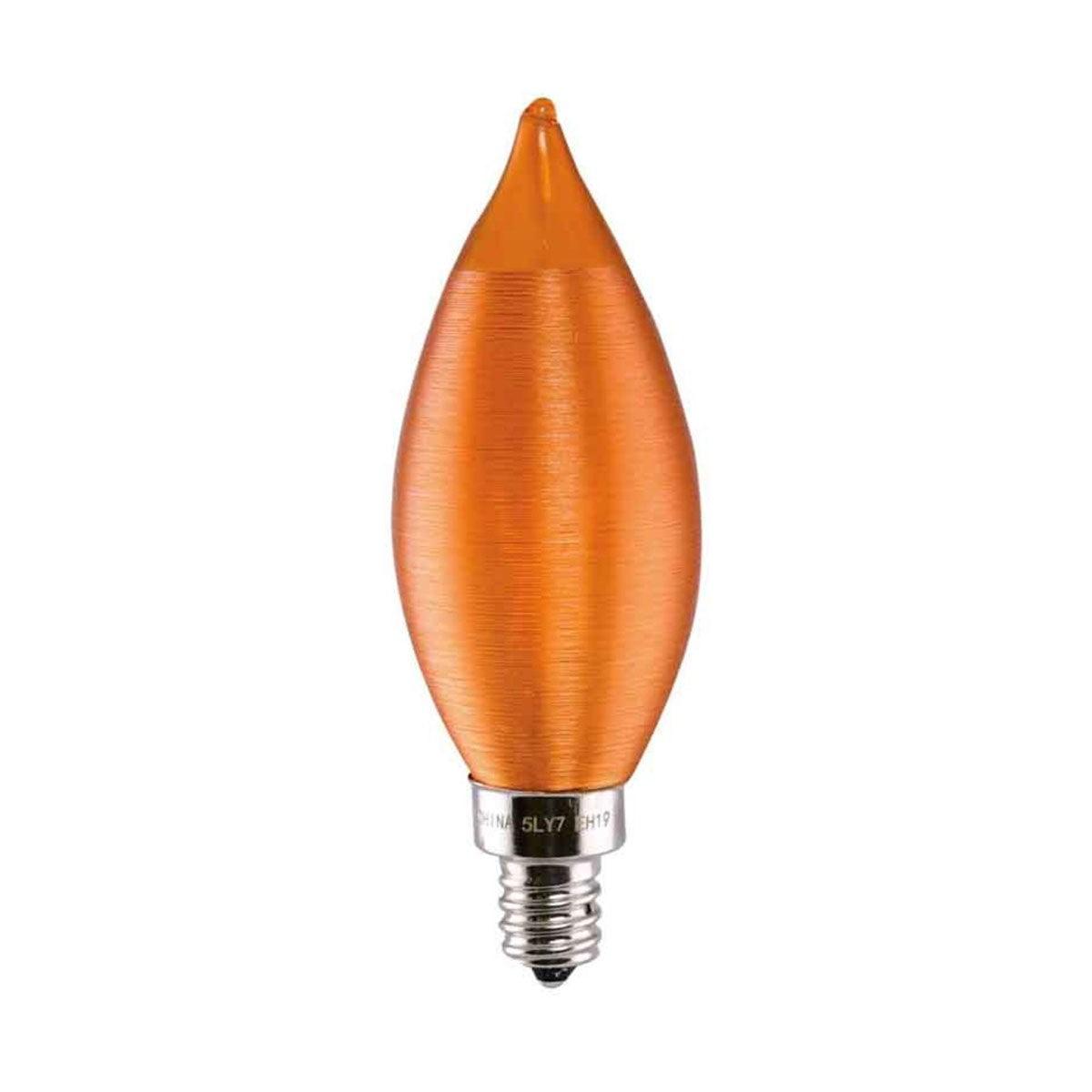 CA11 Candle Filament LED Bulb, 40W Equivalent,4 Watt, 200 Lumens, 2100K, E12 Candelabra Base, Amber Finish - Bees Lighting