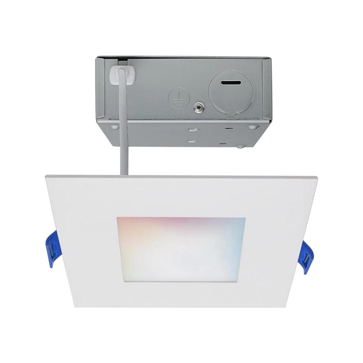 Satco Starfish, Flat Lens, 4 inch, Square Smart Canless LED Recessed Light, 9 Watt, 540 Lumens, Selectable CCT 2000K to 5000K RGB/Tunable White - Bees Lighting