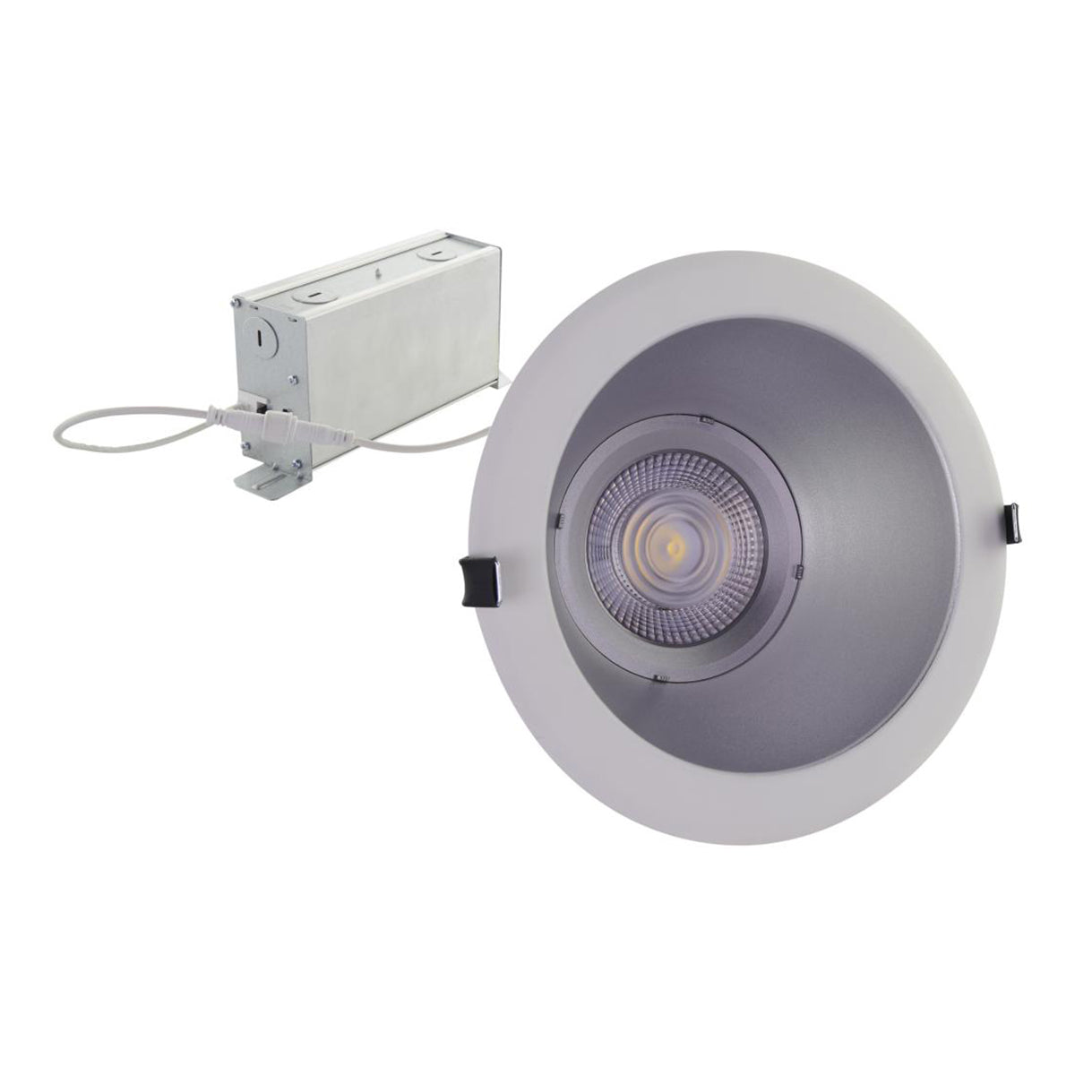 10" Commercial LED Downlight, 3500 Lm Adjustable, 5-CCT, Silver, 120-277V