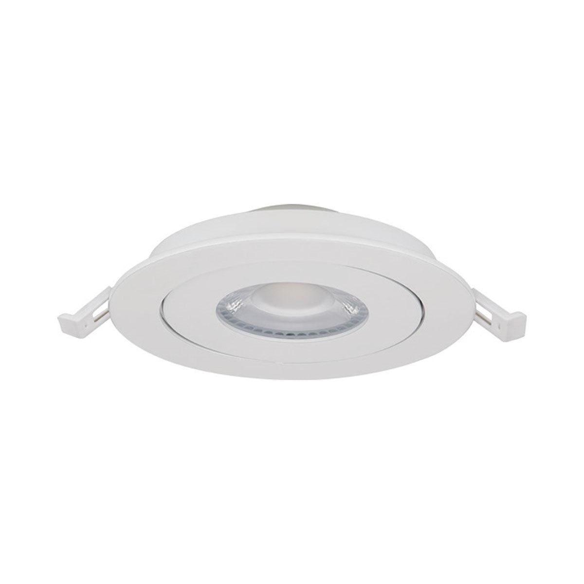 4 Inch Round Gimbal Downlight with Remote Driver, 9 Watt, 750 Lumens, Selectable CCT, 2700K to 5000K, Remote Driver, White Finish - Bees Lighting