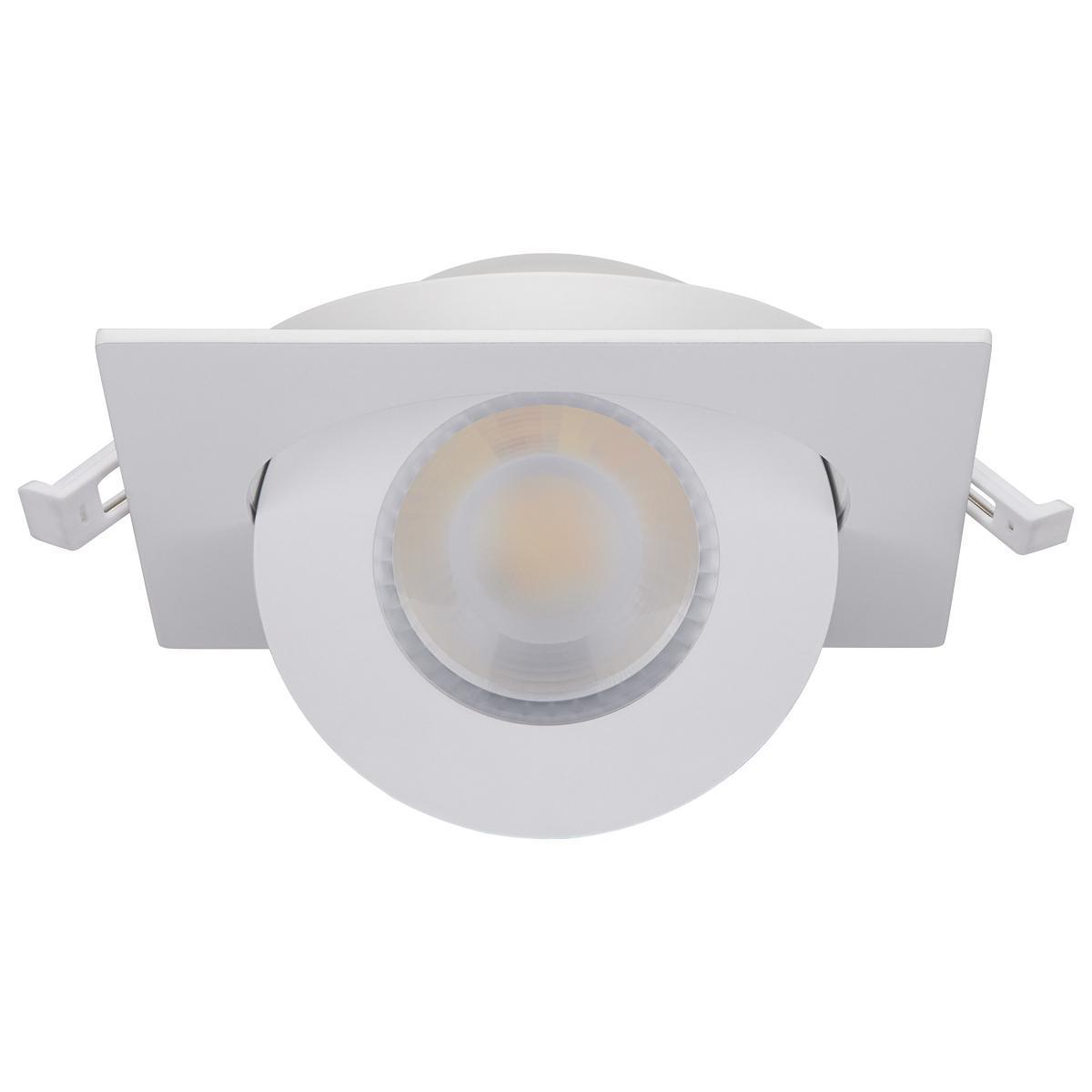 4 Inch Square Gimbal Downlight with Remote Driver, 9 Watt, 750 Lumens, Selectable CCT, 2700K to 5000K, Remote Driver, White Finish - Bees Lighting