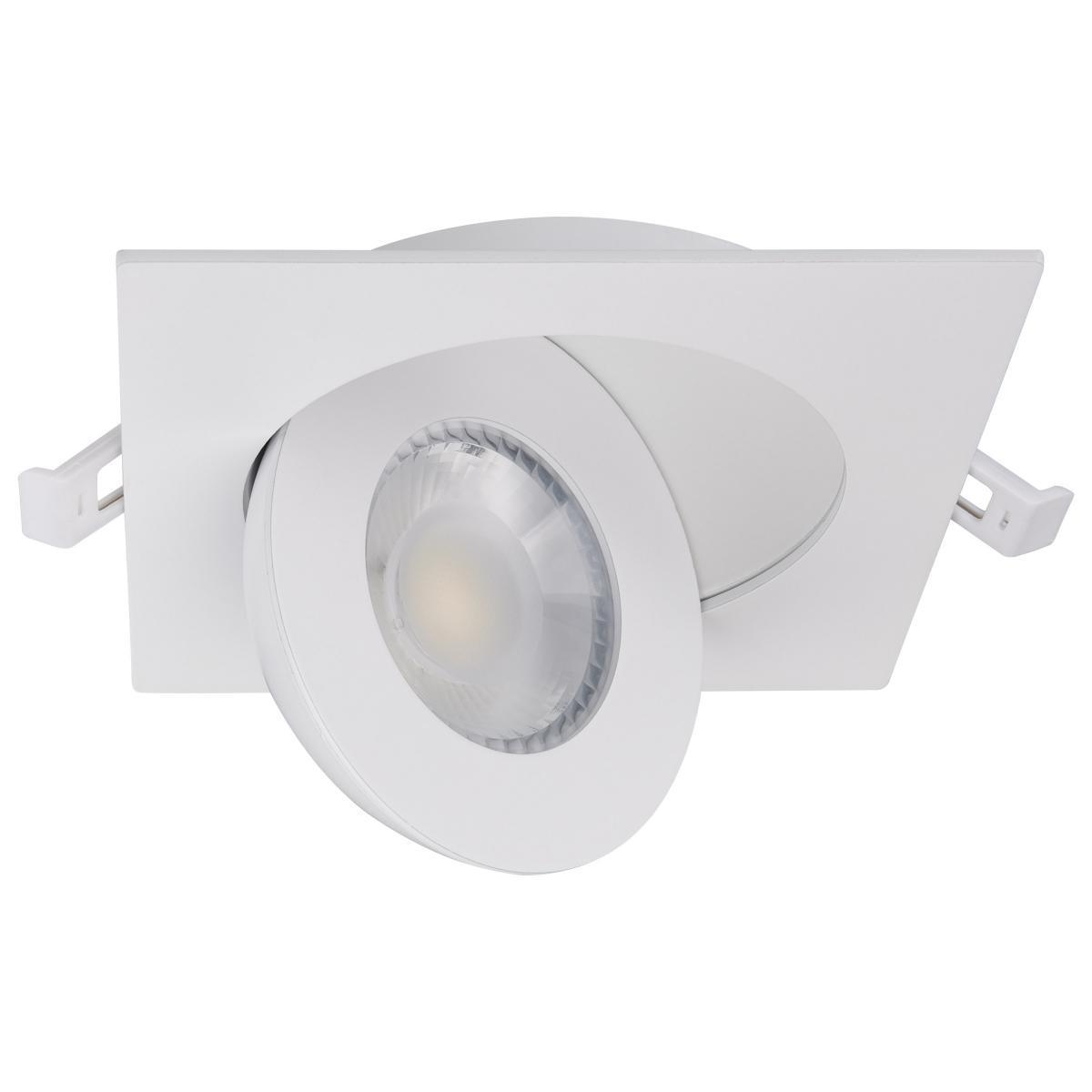 4 Inch Square Gimbal Downlight with Remote Driver, 9 Watt, 750 Lumens, Selectable CCT, 2700K to 5000K, Remote Driver, White Finish - Bees Lighting